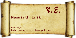 Neuwirth Erik névjegykártya